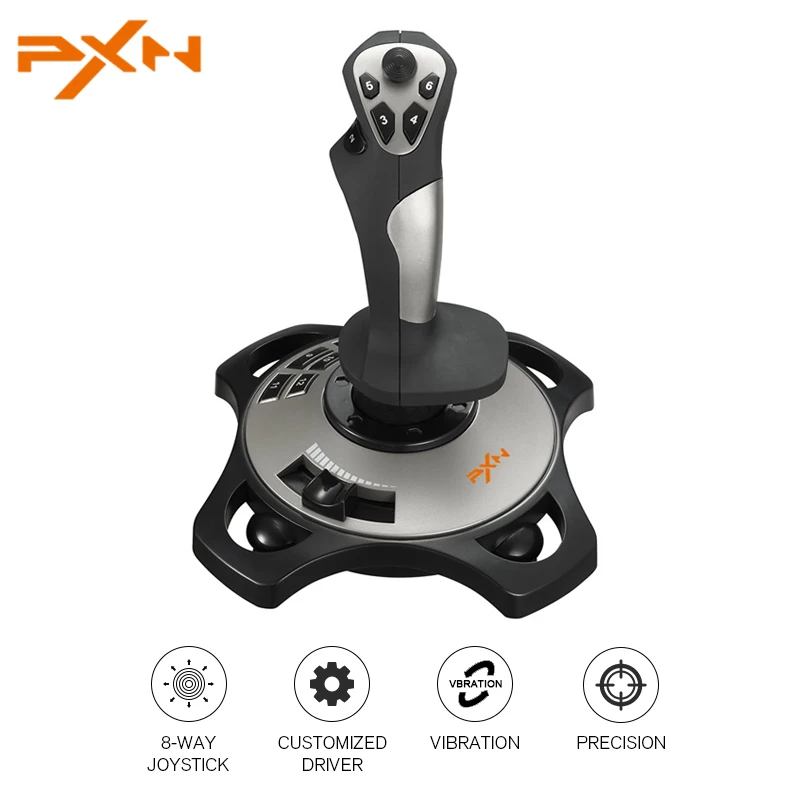 

PXN 2113 Thunder Pro Game Flight Simulator Joystick Flight Game Rocker Controller Flight Stick Bar Vibration Gaming Joystick