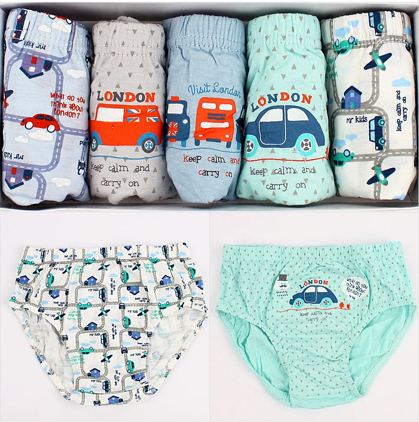 

1pcs for Boys Children Panties Solid Cartoon Cotton Material Breathable Briefs cars Numbers Printed Comfortable Kid Underwear
