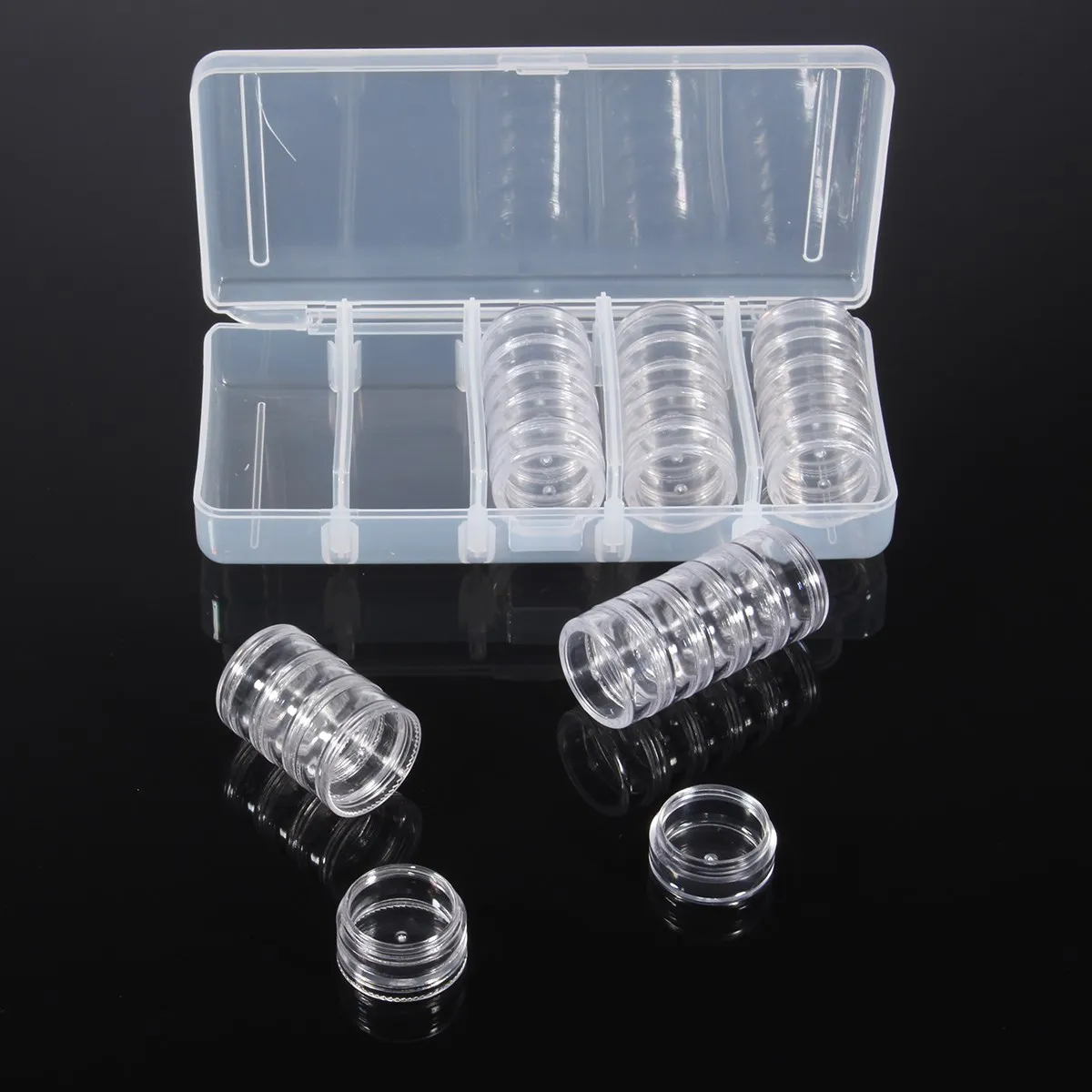 

Transparent Nail Art Decorations Storage Box Empty Nails Tip Glitter Drill Rhinestone Organizer Case With 25 Compartments Remove