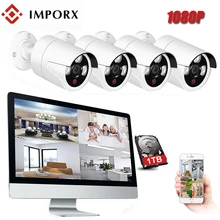 IMPORX 4CH NVR 1080P HD CCTV система видеонаблюдения рекордер 1 ТБ HDD 4 шт. домашняя Водонепроницаемая камера безопасности комплект системы безопасности
