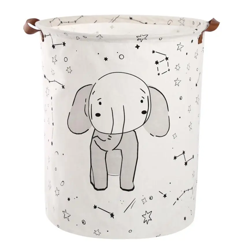 

New Cartoon Elephant Folding Waterproof Laundry Hamper Clothes Storage Baskets Home decoration barrel kids toy organizer bucket