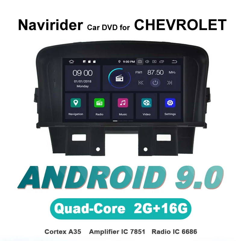 

Navirider OS 9.0 Car Android Player for CHEVROLET CRUZE 08+ stereo radio gps navigation bluetooth TDA7851 Amplifier sound System