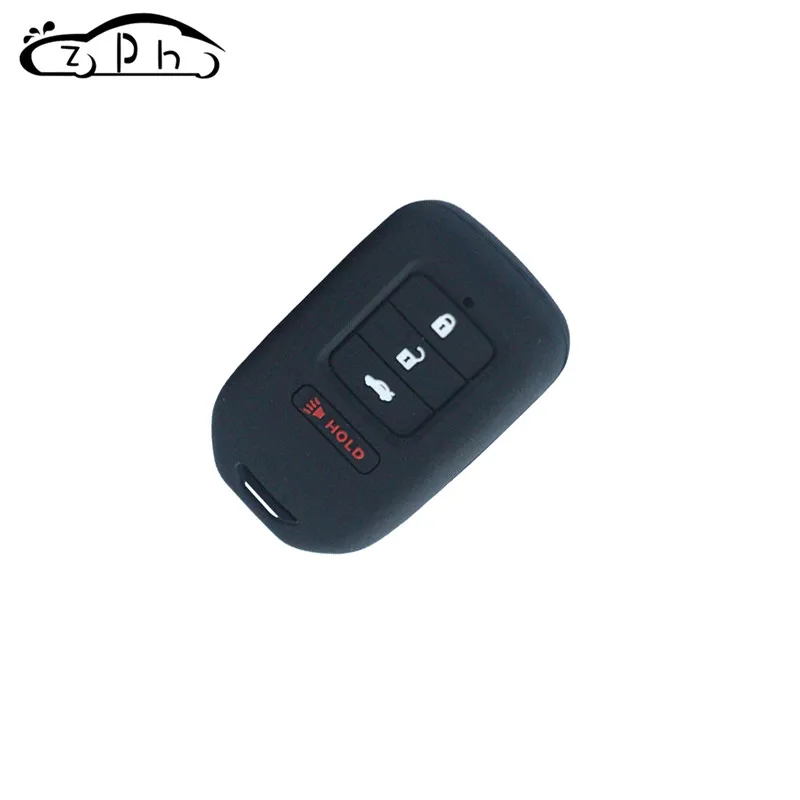 Silicone 4 Buttons Remote Car Key Cover Case for Honda Accord EX EXL Civic Crv Crz Hrv Pilot Ridgeline 2013 - Название цвета: Черный