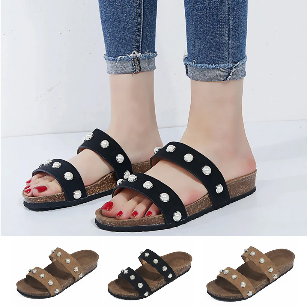

2019 women shoes Ladies Beach Sandals Hollow Out Casual slippers Flats wimen's shoes woman slippers bamboo fiber non slip #smt
