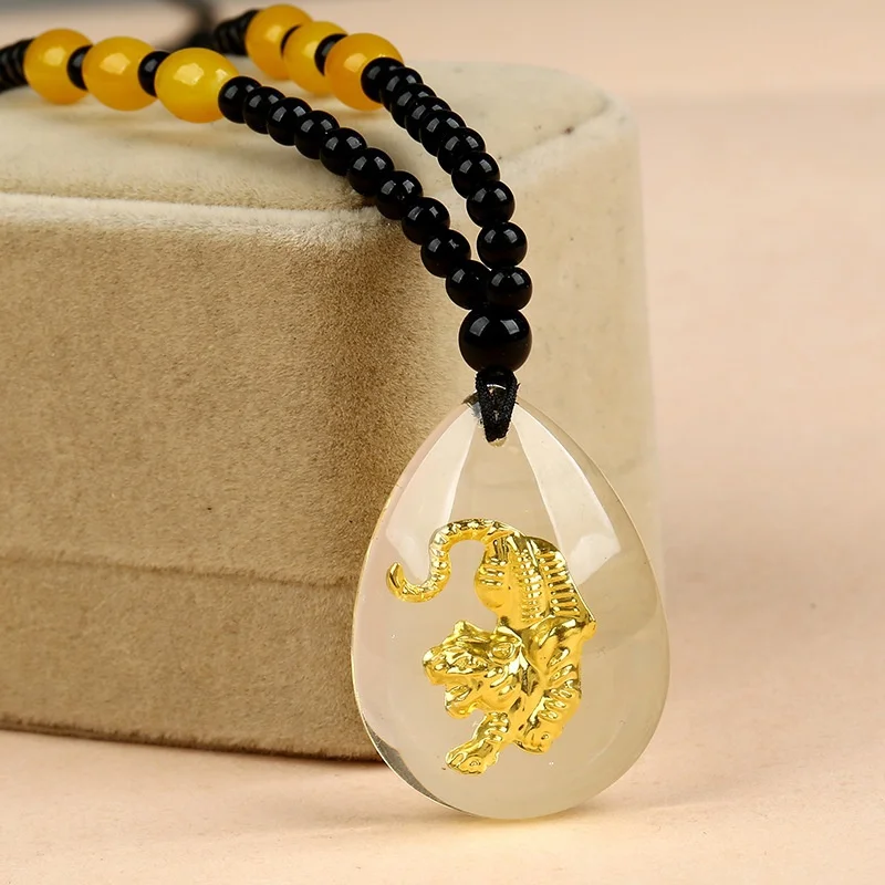 12 Symbolic Animals YellowJade Lucky 12 Chinese Zodiac Necklace Jewelry