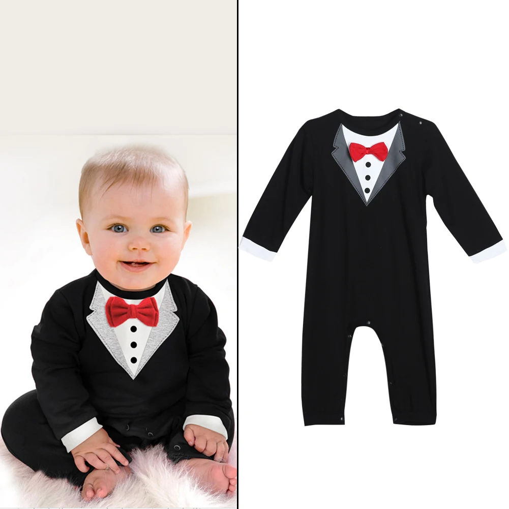 Toddler Handsome Baby Pompers Cool Boy Clothes Baby Long Sleeve Suit
