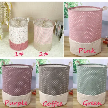 

35*45cm The Beam Port Linen Multi-Function Handle Stackable Storage Barrel Laundry Basket Toy Storage Box