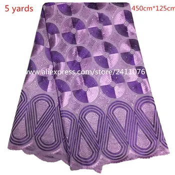 

African Swiss Voile Lace High Quality Eyelet Cotton Swiss Lace Material Latest African Swiss Lace Fabric With Stones For Party