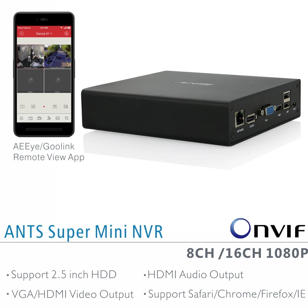 ANTS Premium Aluminum Desktop Design Onvif Network Video
