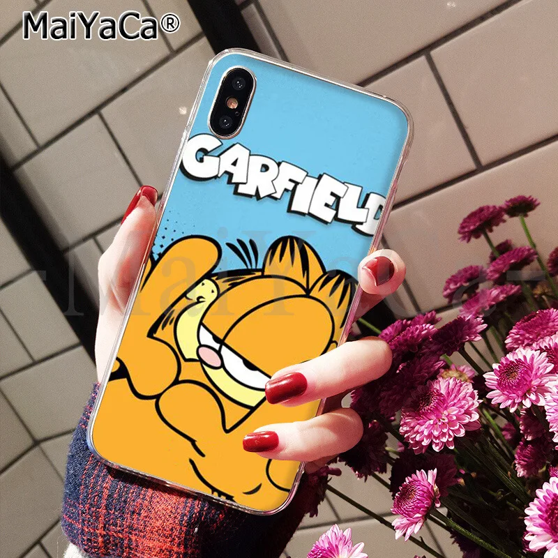 Мягкий силиконовый чехол для телефона из ТПУ MaiYaCa Garfield cat для Apple iPhone 8 7 6 6S Plus X XS MAX 5 5S SE XR - Цвет: A7