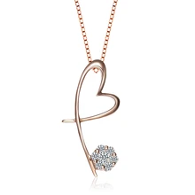 Бренд GVBORI женский кулон сердце дизайн 18 k розовое золото натуральные ювелирные изделия из чистых бриллиантов подарок