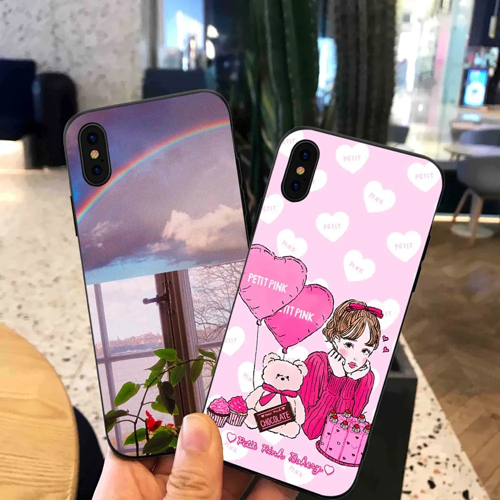 

Cute girl Phone Cases Cover for iphone X XR XS MAX 6 6s 7 8 Plus TPU Cover Coque For iphone 7 8Plus iphone 5SE Cases
