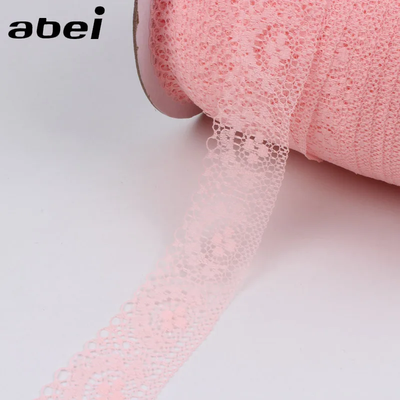 

10yards Lace Ribbon Width 35mm Tape Trim Fabric DIY Embroidered Sewing Wedding dress Gift bag Decoration african lace fabric