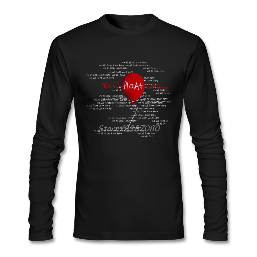 

Stephen King Pennywise T Shirt Long Sleeve Custom T-shirts For Men Pop Hot Sale O-neck Cotton It Movie Shirts For Boys