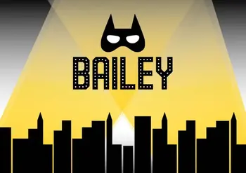 

Custom BATMAN Super Hero Birthday City Skyline Cartoon backgrounds High quality Computer print party backdrop