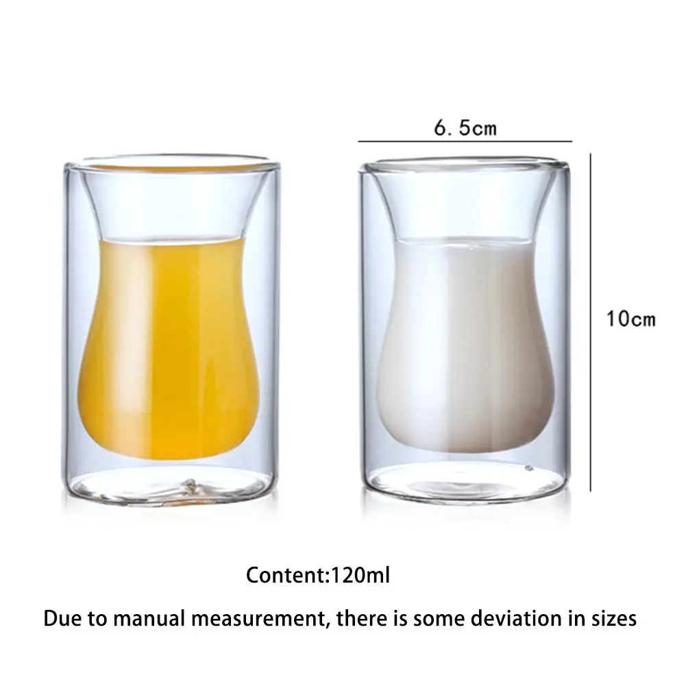 120 мл двухслойная прозрачная стеклянная чашка масляное корыто термостойкий борный кремний стеклянная чашка ресторанные принадлежности