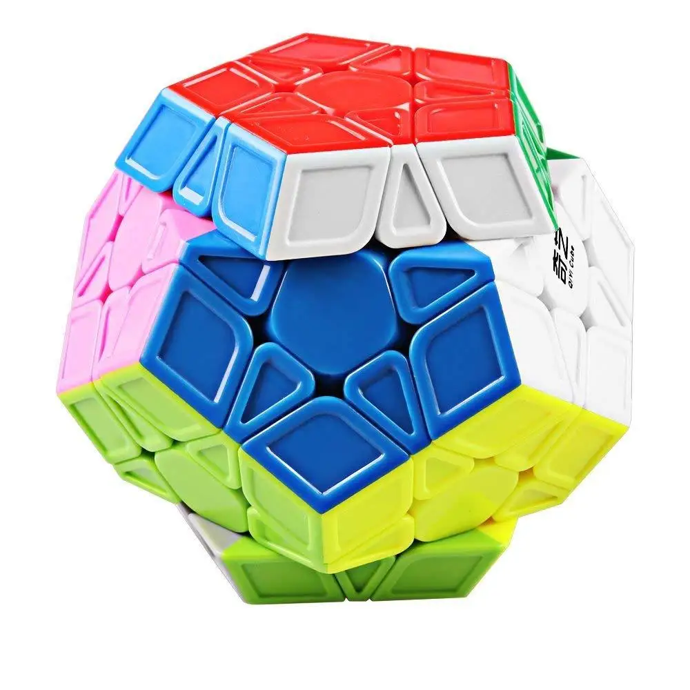 Qiyi Qiheng S Megaminx Cubo esculpido sin Adhesivos Velocidad Puzzle Mágico 