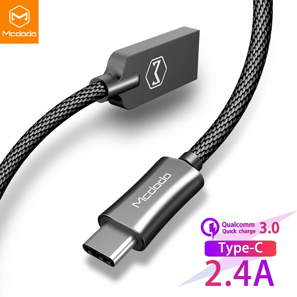 

Mcdodo USB Type C Cable 2.4A for xiaomi QC3.0 USB-C Mobile Phone Fast Charging Type-C Cable for Samsung Galaxy S9 S8 Plus HUAWEI