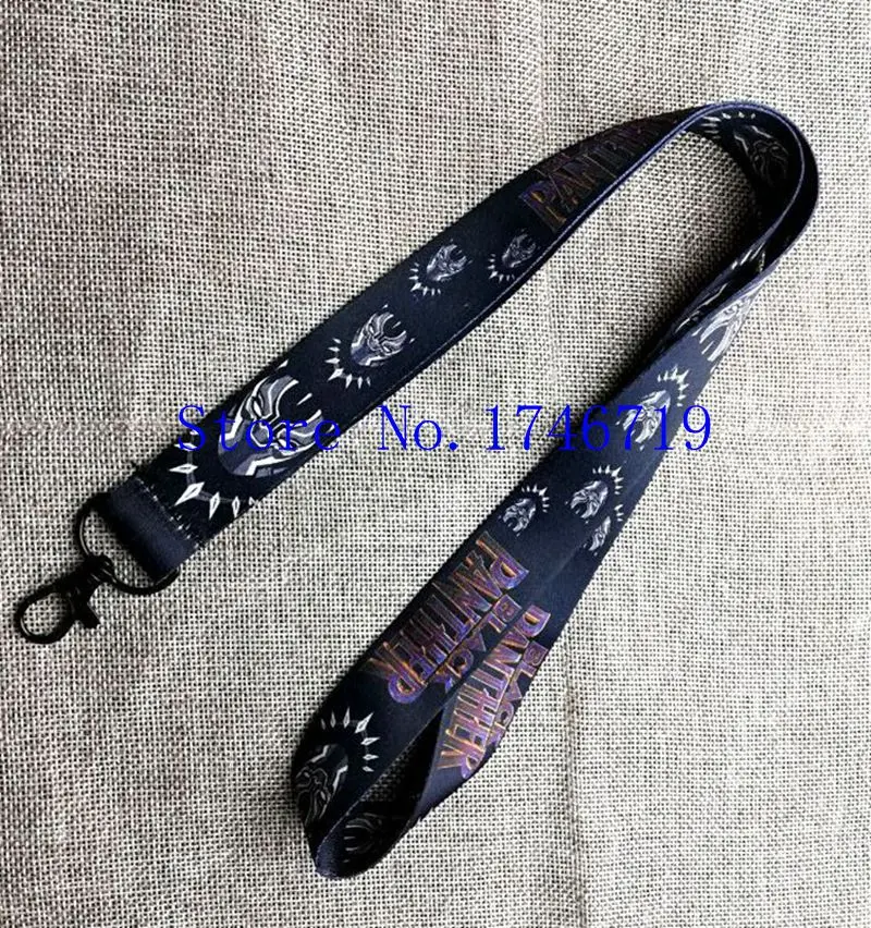 

Free Shipping 10 Pcs superheros Black Panther Lanyards Neck Strap Keys Camera ID Card Lanyard Mobile Phone XX-11