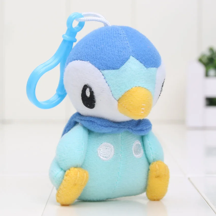 9-12 см Pocket Mew Piplup Bulbasaur Eevee Squirtle плюшевая игрушка чучела подвеска плюшевая кукла брелок с крючком - Цвет: Piplup