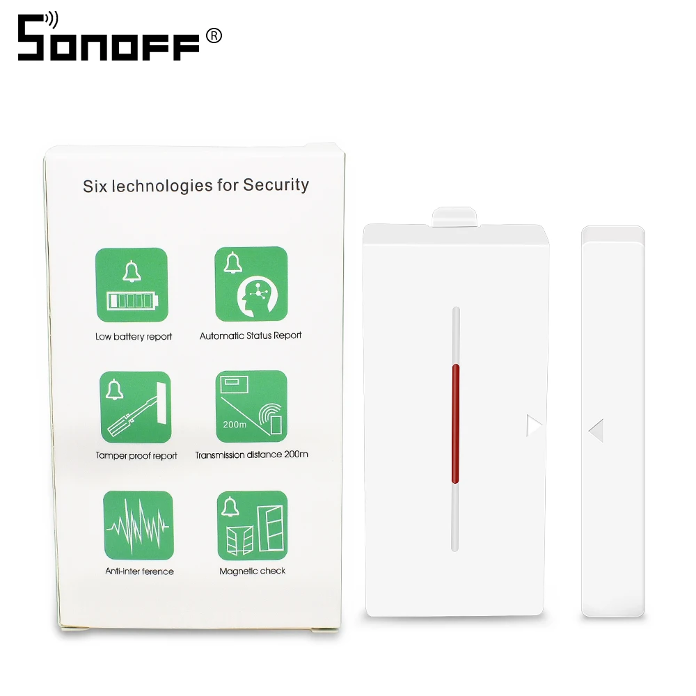 SONOFF DW1 433 МГц wifi датчик сигнализации для дверей и окон магнитный беспроводной детектор Поддержка RF мост контроль умный дом система безопасности