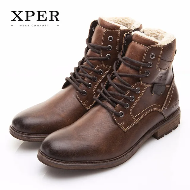 Men Shoes  XPER Brand  Autumn Winter Motorcycle Men Boots 