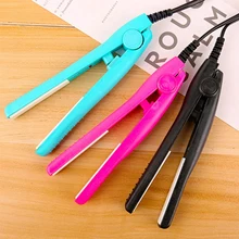 Mini Professional High Quality Hair Straightener Multifunction 2-1 Crimper Hair Care Hair Curler Red Bangs Salon Styling Tools