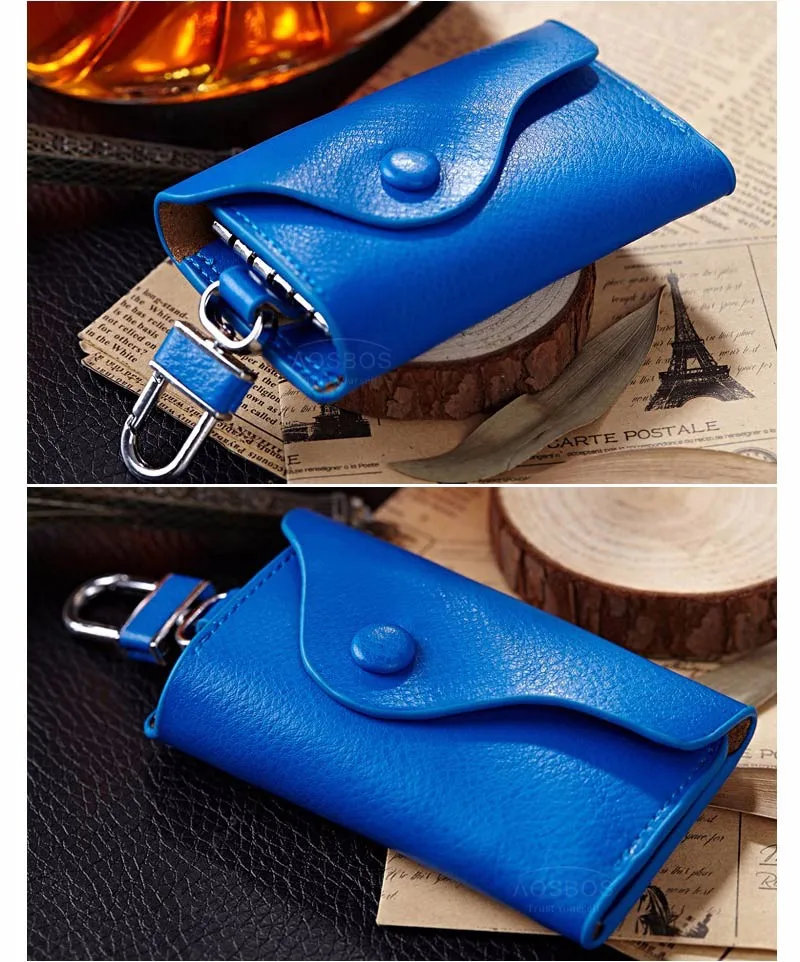 Мужской винтажный Чехол-кошелек из натуральной кожи с застежкой для ключей от автомобиля, Женская многофункциональная однотонная сумка для ключей, высокое качество, органайзер для ключей