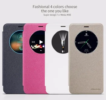 

Meizu M3E Nillkin Sparkle leather case cover window design with smart sleep wake function For meizu meilan m3e ( 5.5 inch )