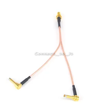 

10 Pieces RF Coax Cable Y Type RP-SMA Female to Double Dual MS156 Plug Connector Extension 15CM