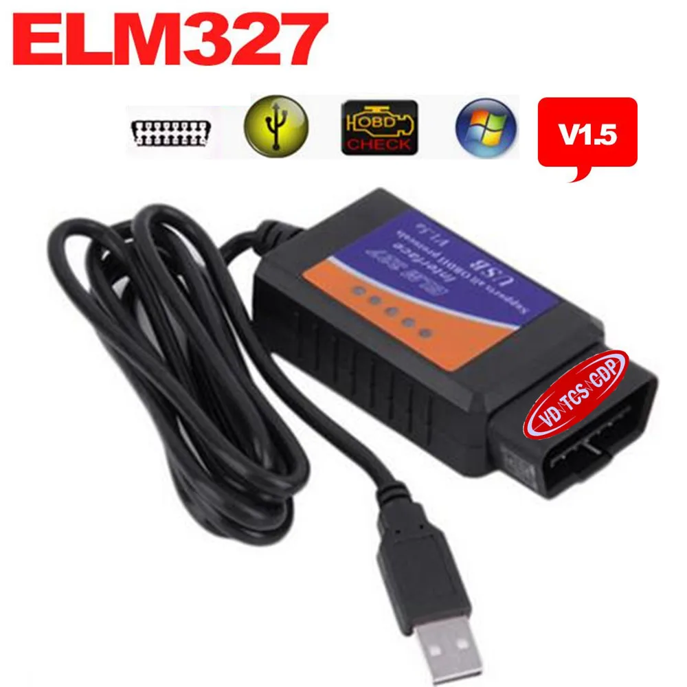 ELM327 USB OBD2 Auto car Diagnostic Tool ELM 327 V1.5 USB Interface