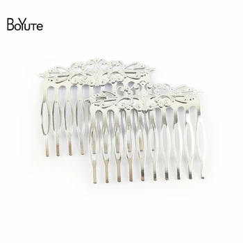 

BoYuTe 20 Pieces 55*45MM Filigree Flower Metal Hair Comb 6 Colors Plated Women Hair Accessories