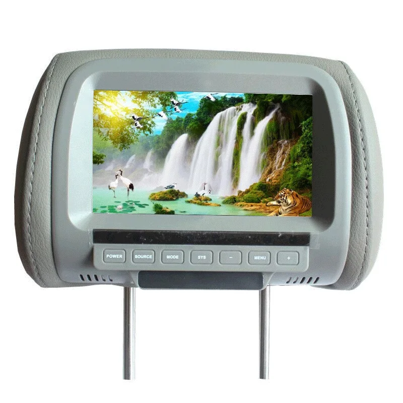 

High quality Factory direct 7 inch TFT LED screen pillow monitor DC 12V dual video inputs gray color SH7038