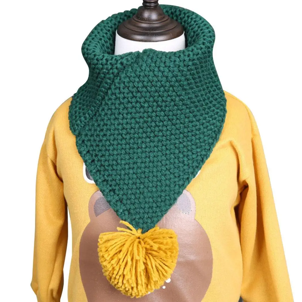 

Kids Children Winter Warm Solid Hairball Neck Casual, Street, Outdoor 0.5-5 Years Old Scarf