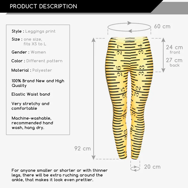 Желтый Ruller Леггинсы для женщин цифровой 3D шов печати полиэстер для модное платье
