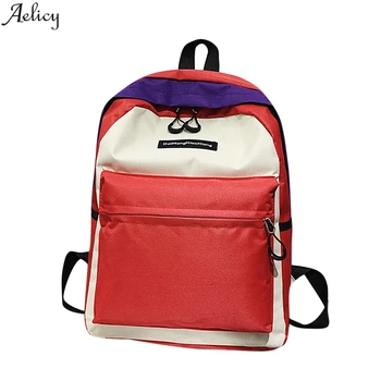 

Aelicy Women Backpack Female Schoolbag Travel Hiking Bag Color Block Collection Large Capacity Bag Female Backpack Women School
