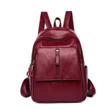 Women's Backpack Female Leather Travel Shoulder Bag PU Leather Backpack Girls School Bag Women Backpack Mochila Feminina Women's Backpack Female Leather Travel Shoulder Bag PU Leather Backpack Girls School Bag Women Backpack Mochila Feminina