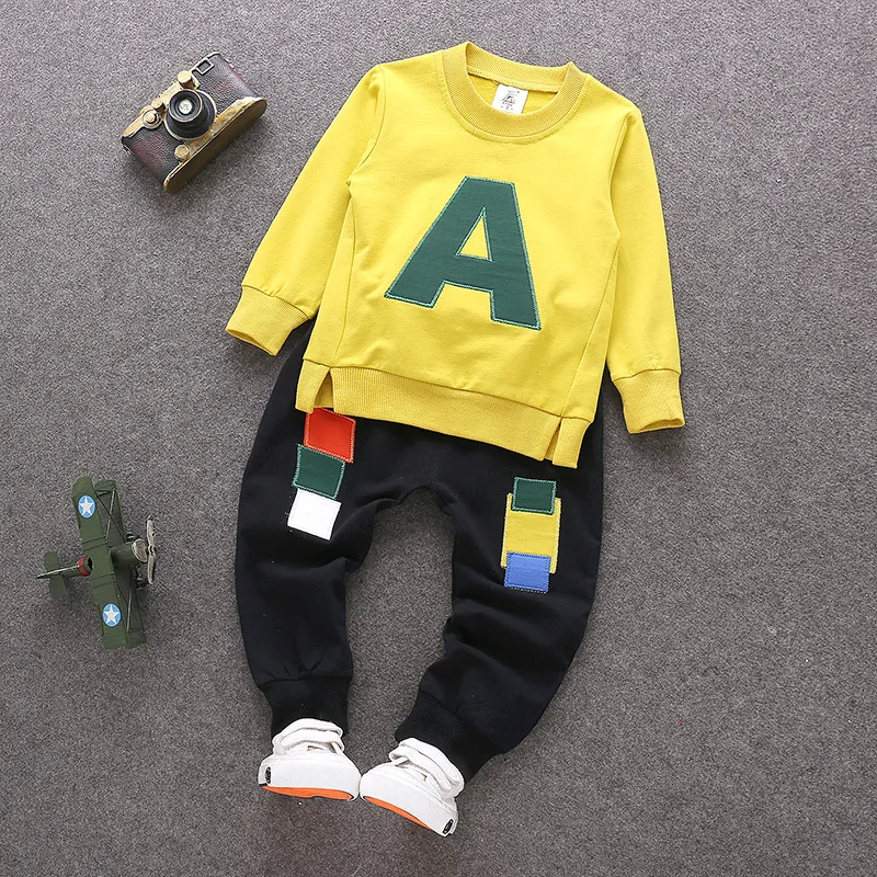 

2018 New Baby Boy Girls Clothing Sets Spring Autumn Baby Casual fashion letter A Sweater+trousers Two-piece Kids Clothes Sets