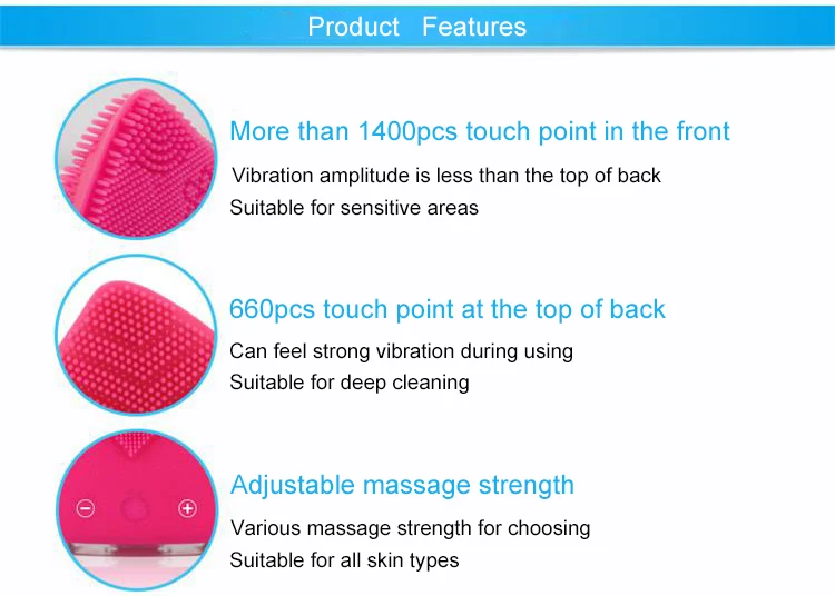 EveryLady silicone vibrating facial cleaning massager