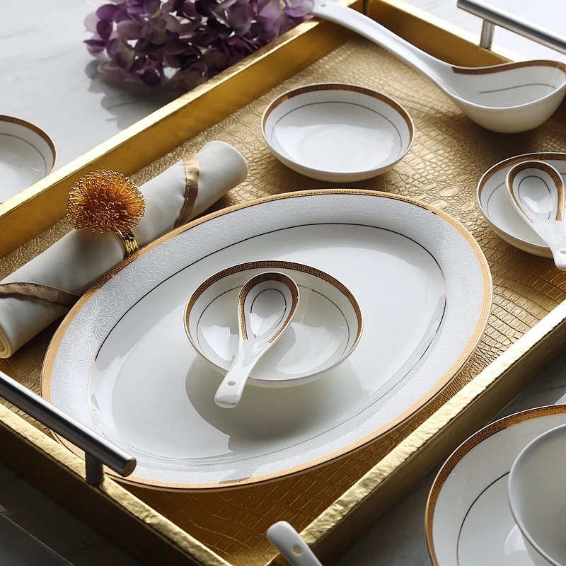 12 дюймов, изящная декоративная тарелка из костяного фарфора, с золотым ремешком, обеденные тарелки с зарядным устройством, фарфоровая посуда из Китая, сейф для микроволновой печи