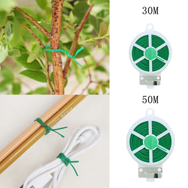 Садовый галстук-шнурок кабельная катушка для прививки растений с резак садовый растительный цветущий куст инструмент для фермера 30 м 50 м