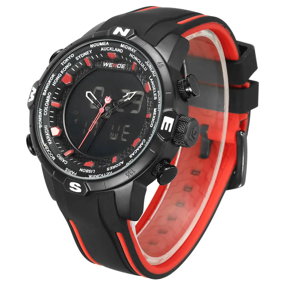 

WEIDE Genuine Silicone Strap digital waterproof functional men watches sports casual model top luxury brand clock saat fitness