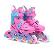 Полностью мигающие кроссовки роликовые скейты для обуви Встроенные повседневные уличные щетки катание регулируемые унисекс Patines En Linea подарок для детей IA39