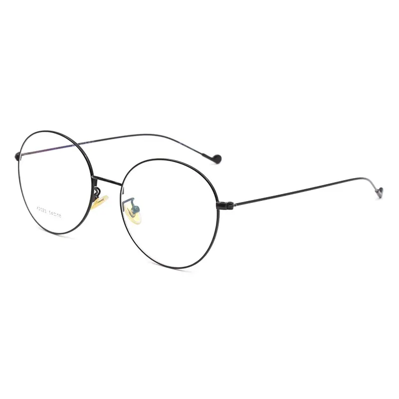 Винтажный стиль женские/мужские популярные круглые металлические прозрачные линзы очки оправа трендовые унисекс анти-радиационные очки оправа X2023 очки - Цвет оправы: black