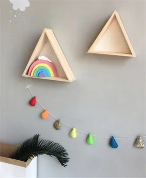 

Woodland Nursery Wooden Rack Shelf Wall Hanging Decoration Wood Furniture Toys Kids Room Scandinavian Decor