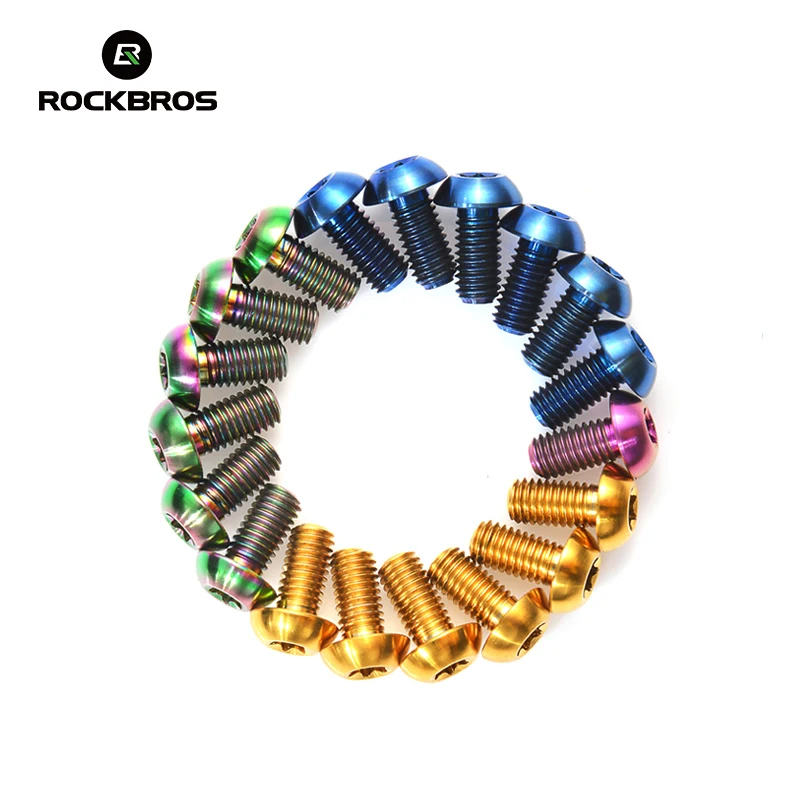 ROCKBROS M5 * 10 مللي متر سبائك التيتانيوم البراغي دراجة أجزاء البراغي قرص فرامل مسامير