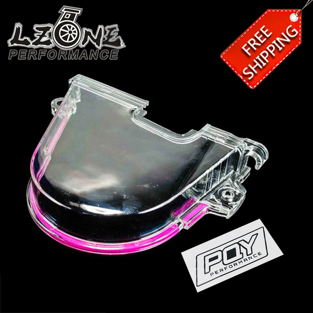 

FREE SHIPPING - CLEAR CAM GEAR COVER TIMING BELT COVER TURBO CAM PULLEY WITH PQY STICKER FOR HONDA 96-00 EK JR6337