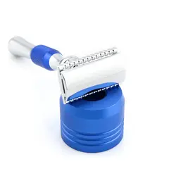 Двойной край безопасный бритвенный станок бритвы Синий Ручной бритвы классический стиль 12,7 см длинная ручка Lyrebird Новый
