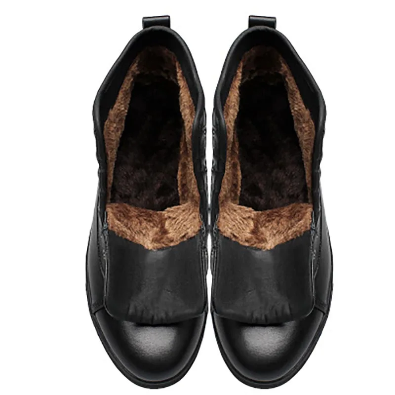 2018 Taille Casual Bottes Cuir Masorini Hommes Plus Ww Grande Mode Cheville Véritable Fur black Automne Chaussures 647 Hiver 48 Homme 37 En d0qwxZq
