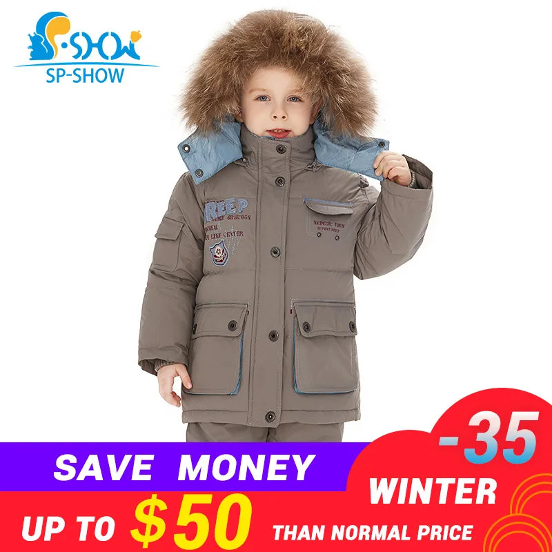 sp-show Winter Coat Hooded Two Piece Children Jacket Girls Coat Boy Jacket For Girls Parka For 2-6 Age Down & Parkas 911302